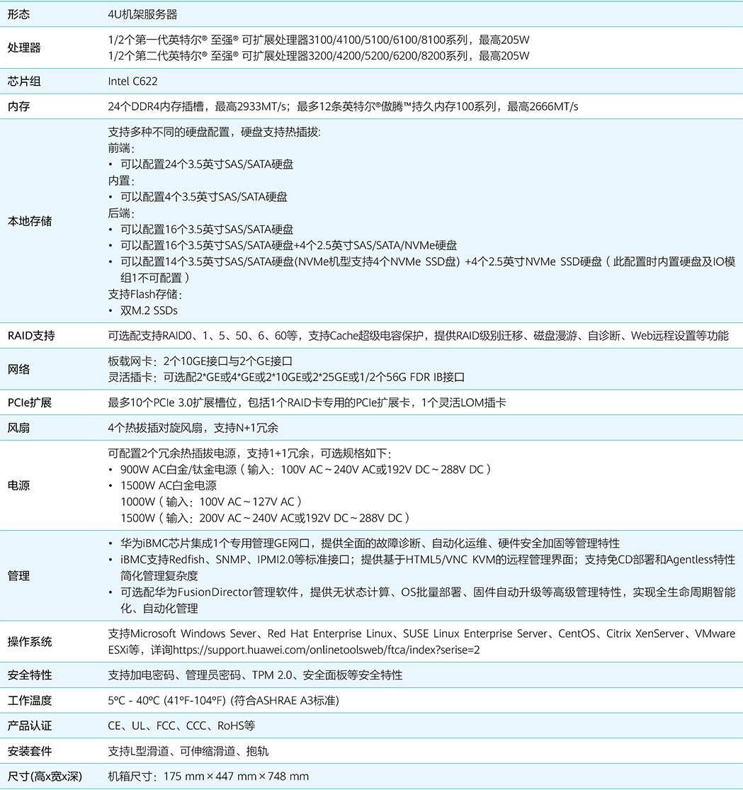 華為 FusionServer Pro V5機架服務器 Data Sheet(1)-15.jpg