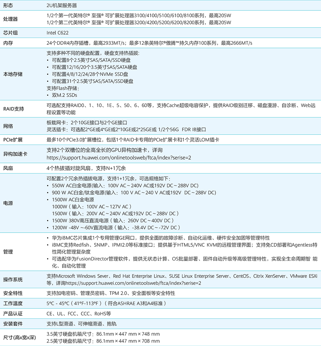 華為 FusionServer Pro V5機架服務器 Data Sheet(1)-7.jpg